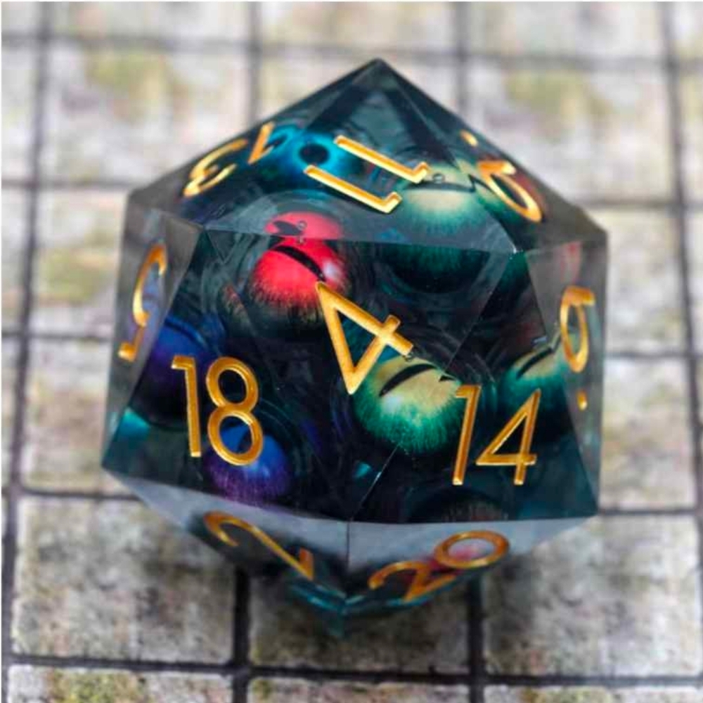 New 50 mm D20 Dragons And Dungeons Sharp Edge Dice In Box